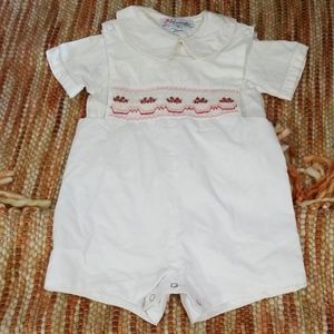 Boys 2t smocked jonjon romper shortall nwt